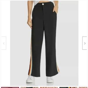 AQUA by Bloomingdales wide leg trousers rainbow seam L